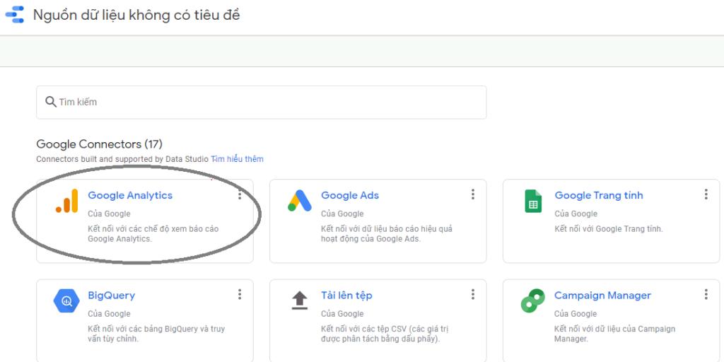 Kết nối data source trong google data studio